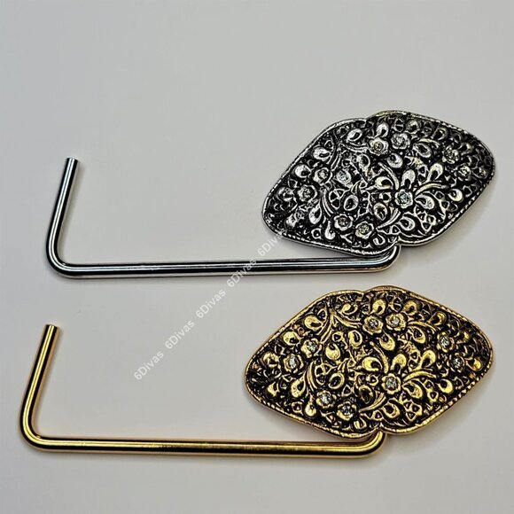 CUSTOM Made Antique Rhodium Plated Handbag Holder or Handbag Table Hook - Picture 3 of 16